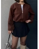 Kahverengi Kolej Kaşe Ceket