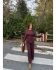 Bordo Modal Pileli Salaş Takım