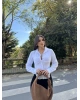 Beyaz Korse Detay Gömlek