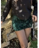 Zümrüt Yeşili Payetlli Şort Etek