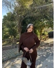 Kahverengi Üçlü Triko Takım