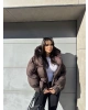 Kahverengi Oversize Premium Şişme Mont