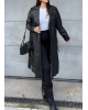 Siyah Deri Trençkot