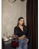 Siyah Buzzy Simli Tokalı Bluz