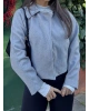 Gri Polo Yaka Kaşe Mont