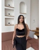 Siyah Taşlı Kadife Büstiyer