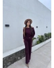 Bordo Kayık Yaka Basic Takım