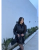Siyah Midiboy Deri Trençkot