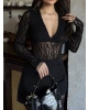 Siyah Dantel Bodysuit