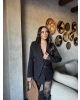 Siyah Kemerli Blazer Ceket
