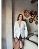 Beyaz Kemerli Blazer Ceket