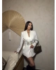 Beyaz Aksesuarlı Blazer Ceket
