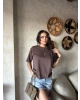 Kahverengi Oversize Basic Tshirt