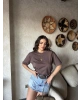 Kahverengi Oversize Basic Tshirt