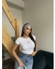 Beyaz Kısa Kol Crop Top