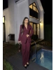 Bordo Bağlamalı Blazer Takım