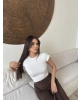 Beyaz Sırt Detay Basic Crop