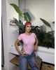 Pembe Kısa Kollu Bodysuit