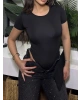 Siyah Kısa Kollu Bodysuit