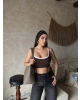 Kahverengi Biyeli Crop Top