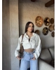 Ekru Crop Ceket