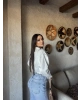 Ekru Crop Ceket
