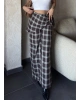 Kahverengi Beli Fularlı Tailored Fit Pantolon
