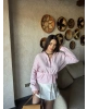 Pembe Gizli Düğme Bağlamalı Gömlek