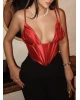Kırmızı Korseli Saten Büstiyer