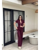 Bordo Polo Yaka Çift Fermuarlı Alt Üst Takım