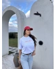 Beyaz Baskılı Oversize Tshırt