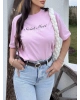 Pembe  Baskılı Oversize Tshırt