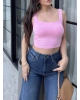 Pembe Kalın Askılı Gloplu Basic Crop