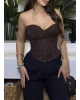Kahverengi Korseli Dantel Zra Straplez Bralet
