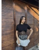 Siyah Güpürlü Korse Tshırt