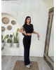 Siyah Taşlı Bisiklet Yaka Brshk Takım