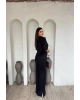 Siyah Polo Yaka Oversize Modal Takım