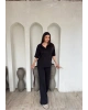 Siyah Polo Yaka Oversize Modal Takım
