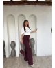 Bordo Çimalı Tayt Pantolon