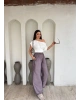 Vizon Saten Barrel Fit Pantolon