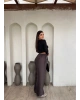Kahverengi Saten Barrel Fit Pantolon