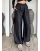 Siyah Saten Barrel Fit Pantolon