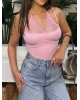 Pembe Zra Dantel Detay Bodysuit