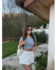 Mavi Çizgili Kısa Kol Crop Top