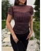 Kahverengi Puantiyeli Astarlı Bluz