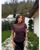 Kahverengi Puantiyeli Astarlı Bluz