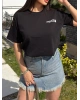 Siyah Oversize Dijital Baskı Tshırt