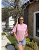 Pembe Oversize Dijital Baskı Tshırt
