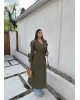 Haki Astarlı Premium Trençkot