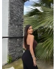 Kahverengi Boyun Aksesuarlı Bodysuit